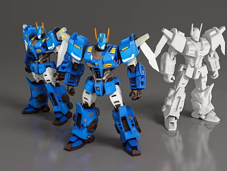 Gundam Mecha Robot Warrior Hand-made Building Blocks Toy Printing Cartoon Game Meichen Decoration Props Scene Atmosphere Ornaments 3d model
