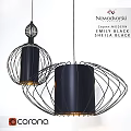 Black Modern Pendant Lights With Wire Frame Design For Contemporary Interior Lighting