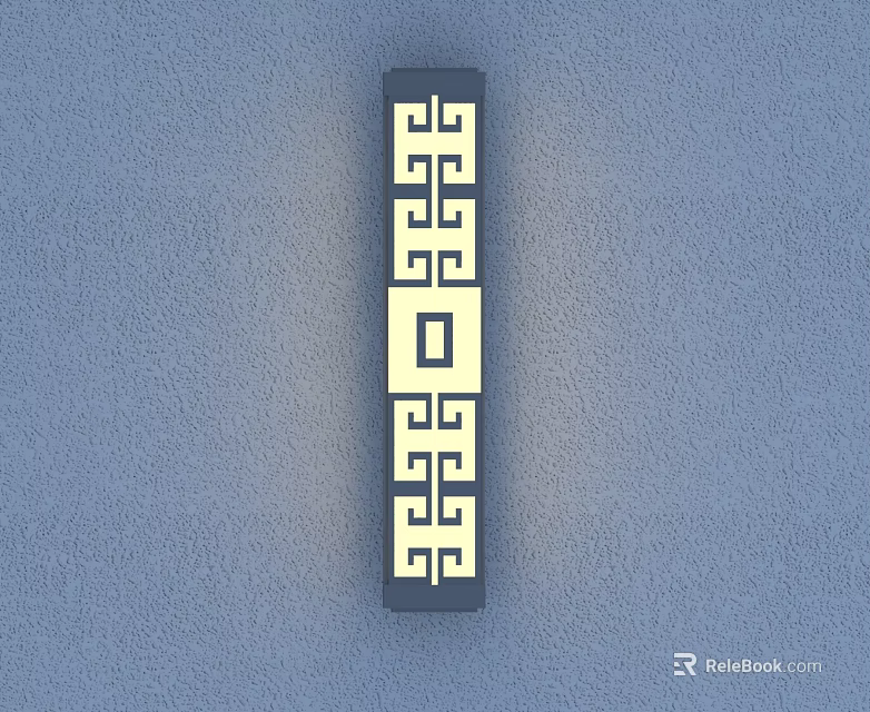 Outdoor Wall Light with Geometric Pattern Frame and Illuminated Square Center Mounted on Wall 3d model 