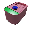 Compact Pink Device Featuring Green Top And Blue Button Design Elements 3d model