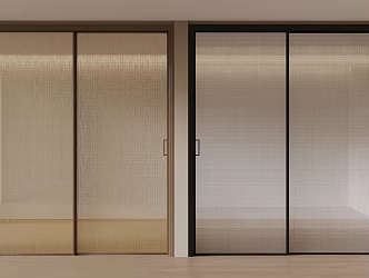 New Chinese-style Clamped Glass sliding door 3d model