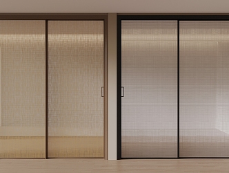 New Chinese-style Clamped Glass sliding door 3d model