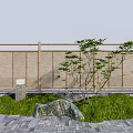 Chinese-style courtyard sketch bamboo fence bamboo partition fence bamboo fence anti-corrosion bamboo fence partition bamboo fence 3d model