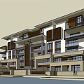 Modern Multistory Apartment Building Exterior With Balconies Glass Windows And Swimming Pool