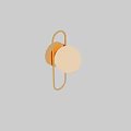Modern Gold Frame Wall Lamp With White Round Lampshade For Indoor Decor