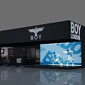 BOY LONDON Exhibition Booth With Black Exterior And Large Screen 3d model