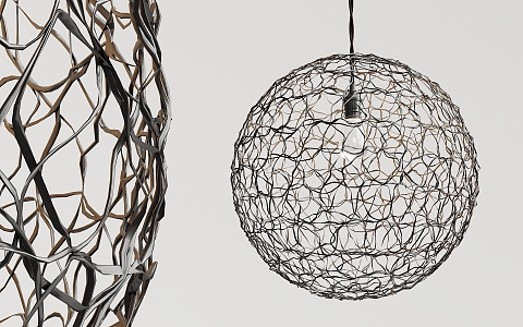 Industrial LOFT chandelier metal ball chandelier 3d model