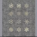 Golden Snowflake Sculptures With Various Intricate Designs On White Textured Background