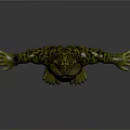 Giant Green Creature Character With Spotted Skin Bulging Belly And Outstretched Arms