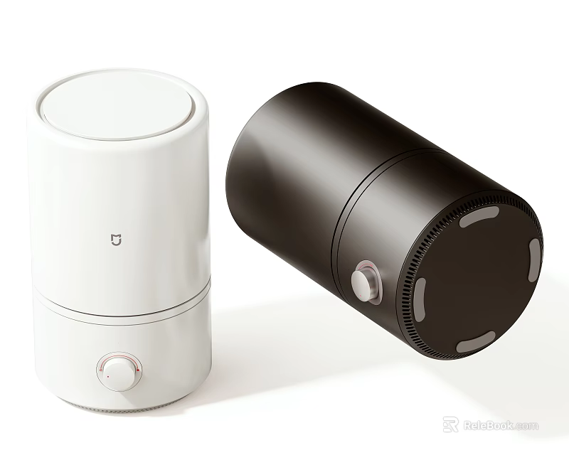 White And Black Cylindrical Home Appliances 3d model