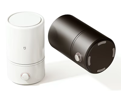 White And Black Cylindrical Home Appliances 3d model