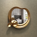 Light Luxury Decorative Mirror Special-Shaped Hanging Mirror Dressing Mirror Bedroom Copper Gold Retro Bathroom Mirror Art Mirror 3d model