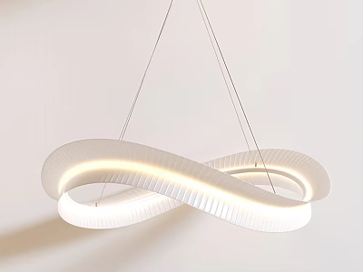 Modern Infinity Shaped White Pendant Light With Soft Lighting And Sleek Design 3d model