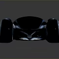 Futuristic Black And Blue Concept Car With Streamlined Design And Large Wheels