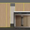 Modern sliding door log sliding door 3d model