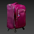 Purple Travel Suitcase With Durable Wheels Zipper And Decorative Luggage Tag