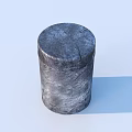 Gray Cylindrical Household Items Stacked Together with Some Scattered Around 3d model