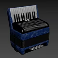 Elegant Blue Marble Accordion With Piano Keyboard Bellows And Control Buttons