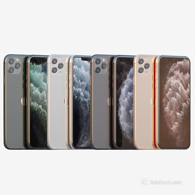 Latest Smartphone Models With Various Colors Multiple Camera Lenses And Sleek Design 3d model