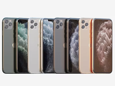 Latest Smartphone Models With Various Colors Multiple Camera Lenses And Sleek Design 3d model