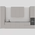 Modern Kitchen Interior Featuring Light Gray Cabinets Sleek Countertop Textured Backsplash And Coffee Machine 3d model