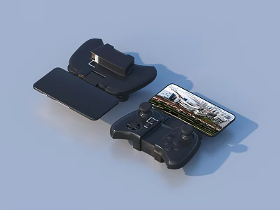Portable Mobile Game Controller Accessory With Phone Holder And Grip 3d model