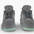 Gray High Top Sneakers With Textured Upper Light Green Sole And Ventilation Holes