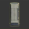 Vintage Beige Light Gray Van Exterior With Roof Rack And Window Curtains