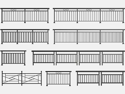 Various Decorative Fence Designs With Different Patterns For Home And Garden Use 3d model