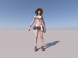 Summer Swimwear Beautiful Girl 3d model