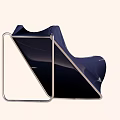 Modern Leisure Chair With Dark Blue Fabric And Sturdy Metal Frame Design