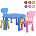 Kids Round Table and Chair Set with Blue Pink Yellow Gray Color Options