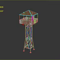 Tower defense sentry tower air defense watchtower observatory tower loft 3d model