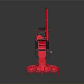 Red Agricultural Combine Harvester Farm Equipment With Front Header And Cab