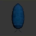 Blue Glossy Armored Insect Like Creature 3D Rendered Model With Shiny Exoskeleton