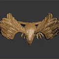 Golden Eagle Statue With Spread Wings And Detailed Feather Design 3d model