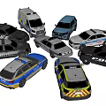 Various Police Car Models Including SUV Sedan Van and Truck Designs