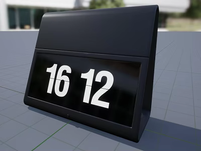 Black Desktop Flip Clock With Clear Number Display And Modern Design 3d model