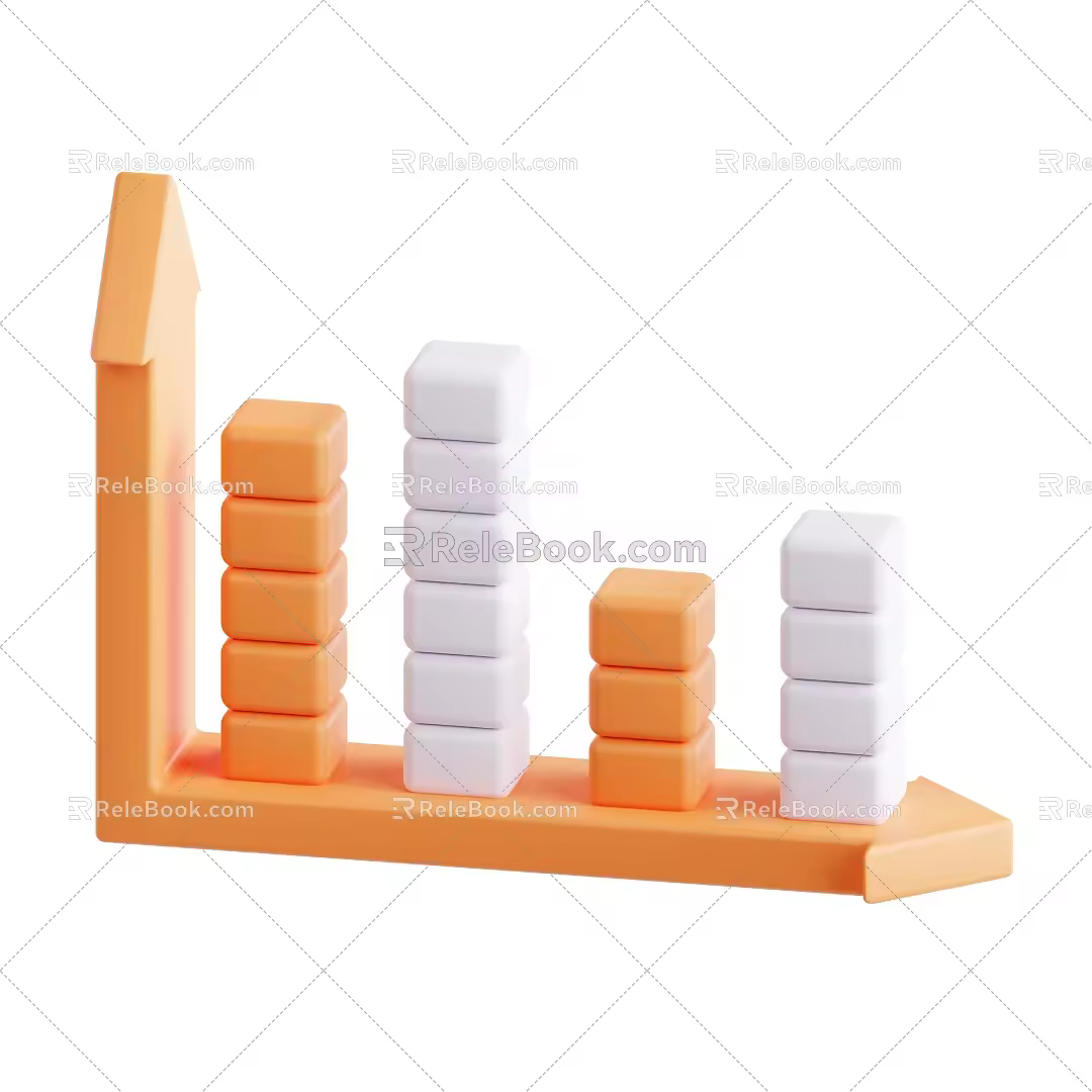 Modern Data Table Statistics Cartoon Data Table 3d model