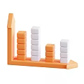 Modern Data Table Statistics Cartoon Data Table 3d model