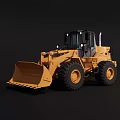 Yellow Functional Loader with Large Bucket Black Tires and Cab Heavy Duty Construction Vehicle
