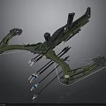 Green Tactical Crossbow With Arrows Bowstring Stock And Metal Components