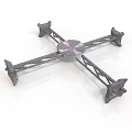 Quadcopter Drone Frame With Cross Shaped Metal Structure And Central Mounting Plate
