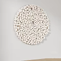 White Small Beads Arranged In Circular Decorative Shape With Central Hole 3d model