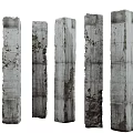 Weathered Stone Columns With Textured Surfaces For Rustic Architectural Design 3d model