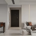 Modern Living Dining Room Interior Design With TV Wall Shelves Pendant Lights And Artwork