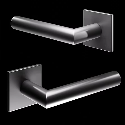 Modern Stainless Steel Door Handles with Sleek Polished Design and Contemporary Finish 3d model