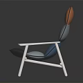 Modern Minimalist Chair With Multi Colored Backrest Seat And White Wooden Legs