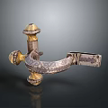 Decorative Brass Cabinet Handle with Intricate Engraved Patterns for Furniture Doors