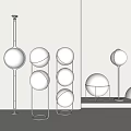 Modern Floor Lamps With Spherical Shades And Metal Frames For Indoor Lighting